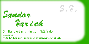 sandor harich business card